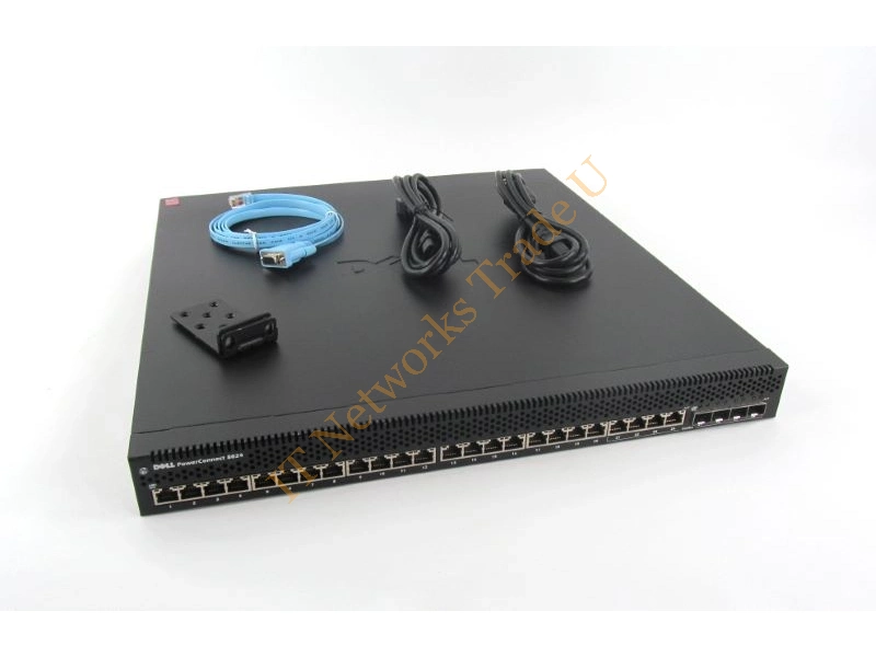 PC8024 Dell PowerConnect 8024 24-Port 10GBase-T RJ-45 / 4-Port 10GbE SFP+ Network Switch