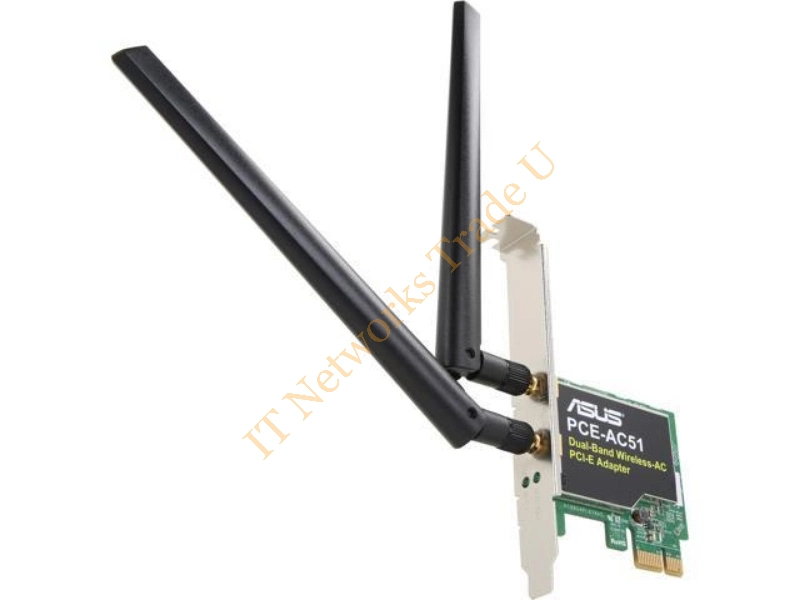 PCE-AC51 Asus PCE-AC51 Wireless AC750 PCIe Adapter Card for Dual-Band 2x2 802.11AC WiFi Wireless Accessory