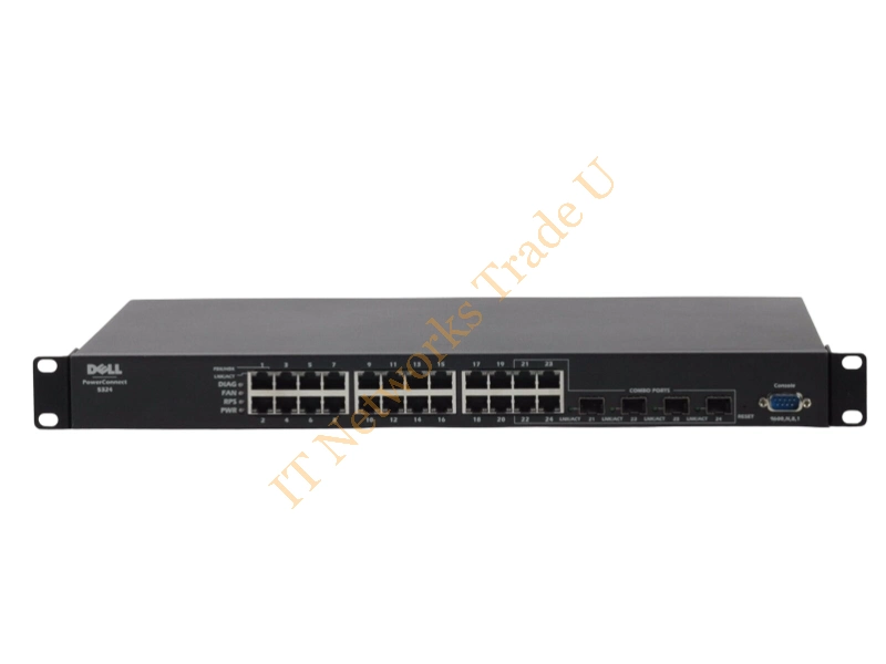 PCT5324 Dell PowerConnect 5324 24-Ports 10/100/1000 + 4 x Shared SFP Gigabit Ethernet Network Switch