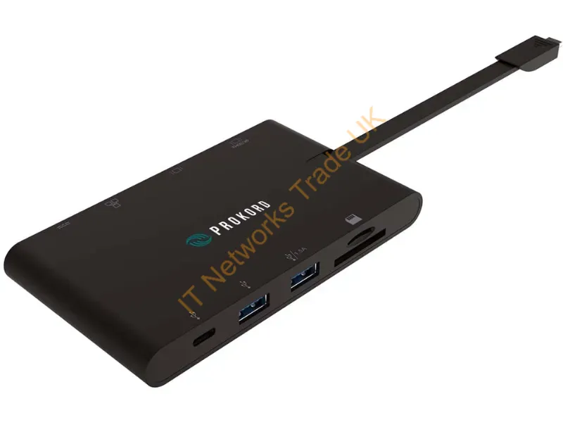 PD-DOCKM08 - Prokord PD-DOCKM08 laptop dock/port replicator Wired USB 3.2 Gen 1 (3.1 Gen 1) Type-C Black