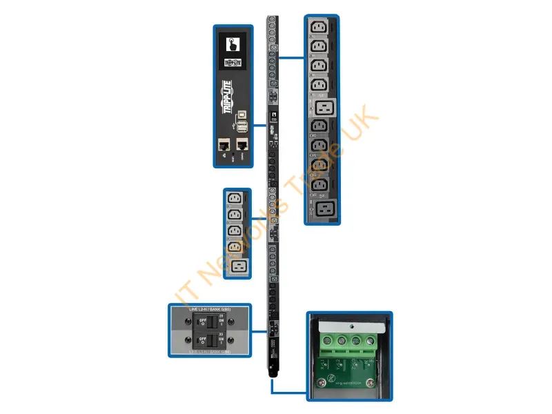 PDU3XEVSRHWB - Tripp Lite Pdu3Xevsrhwb Power Distribution Unit (Pdu) 30 Ac Outlet(S) 0U Black