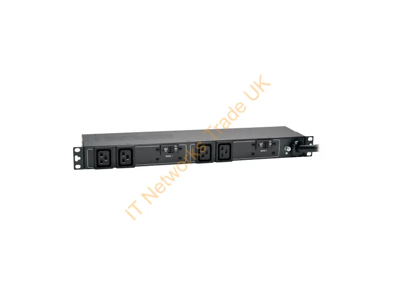 PDUH32HV19 - Tripp Lite 7.4kW Single-Phase 230V Basic PDU, 4 C19 Outlets, IEC 309 32A Blue Input, 3.6 m Cord, 1U Rack-Mount