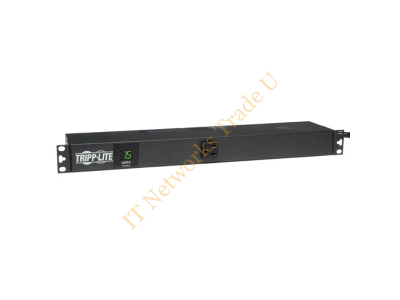 PDUMH15 - Tripp Lite 1.4kW Single-Phase Metered PDU, 120V Outlets (13 5-15R), 5-15P, 100-127V Input, 15ft Cord, 1U Rack-Mount