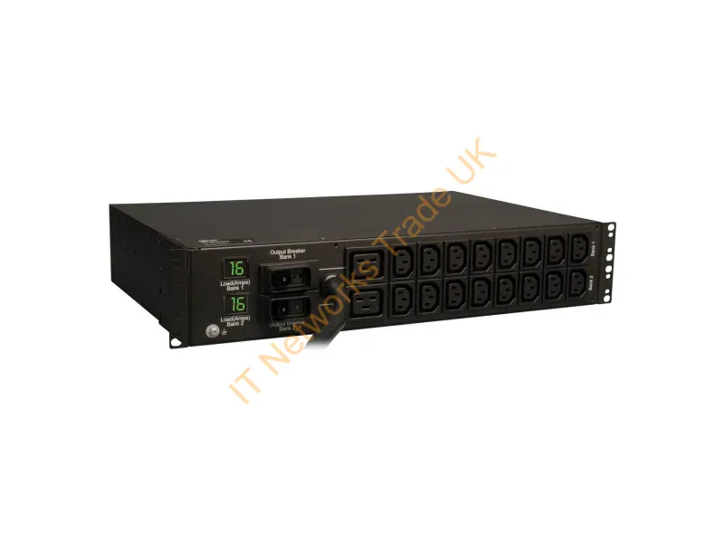 PDUMH32HV - Tripp Lite 7.4kW Single-Phase Metered PDU, 230V Outlets (2-C19, 16-C13), IEC-309 230V 32A Blue, 3.66 m Cord, 2U Rack-Mount