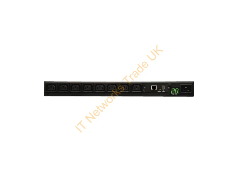 PDUMNH20HV - Tripp Lite 3.2-3.8kW Single-Phase Monitored PDU, 200-240V Outlets (8-C13), C20/L6-20P Adapter, 2.59 m Cord, 1U Rack-Mount