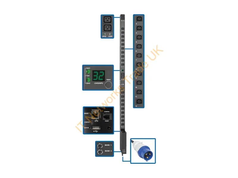 PDUMV32HVNETLX - Tripp Lite Pdumv32Hvnetlx Power Distribution Unit (Pdu) 24 Ac Outlet(S) 0U Black
