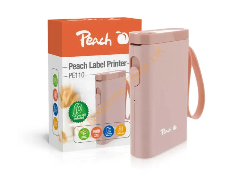 PE110-pi - Peach PE110 label printer Direct thermal 203 x 203 DPI 60 mm/sec Wireless Bluetooth