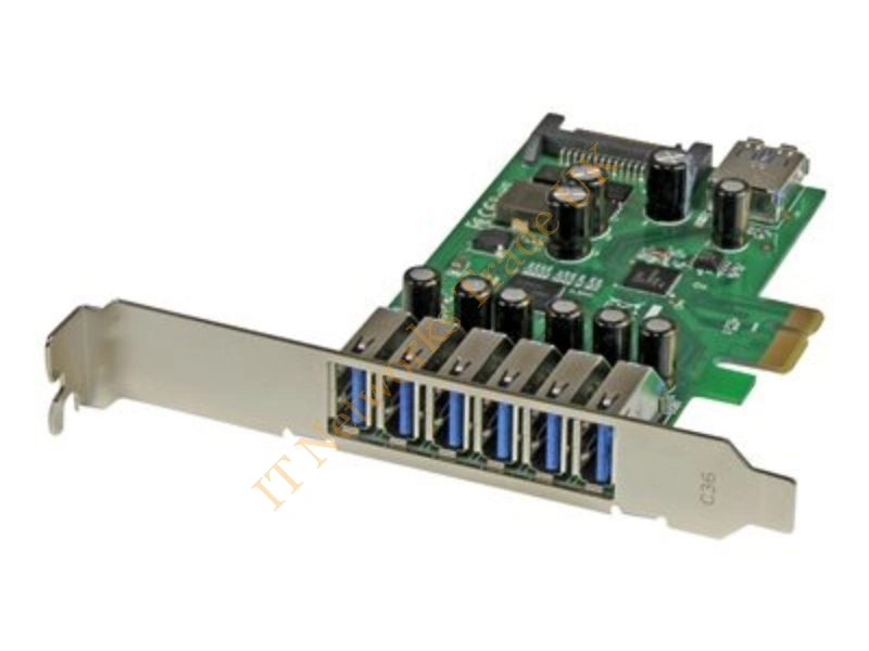 PEXUSB7LP StarTech OneConnect 7 Port PCI Express Low Profile HIGH SPEED USB 2.0 Network Adapter Card - 6 X TYPE A FEMALE USB 2.0 USB External