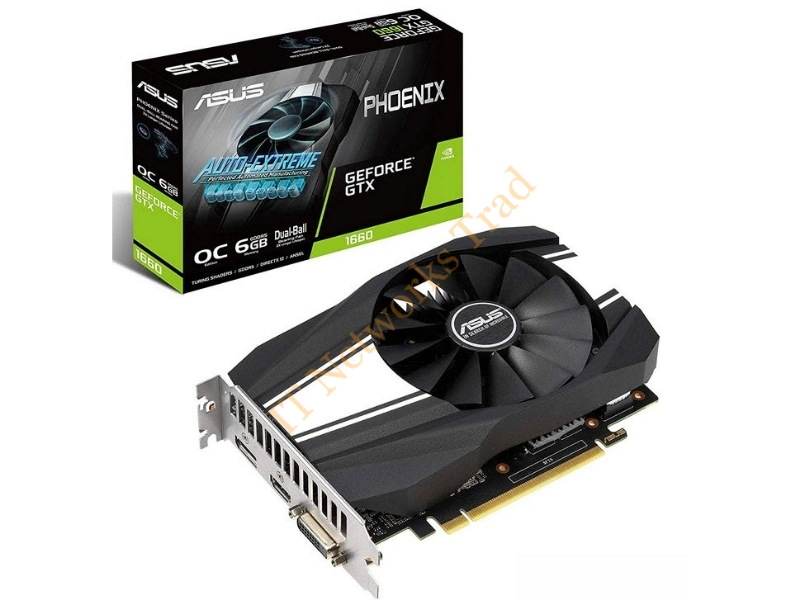 PH-GTX1660S-O6G ASUS nVidia GeForce GTX 1660 SUPER 6GB PHOENIX FAN GDDR6 DVI/HDMI/DisplayPort/DVI-D PCI-Express Video Graphic Card