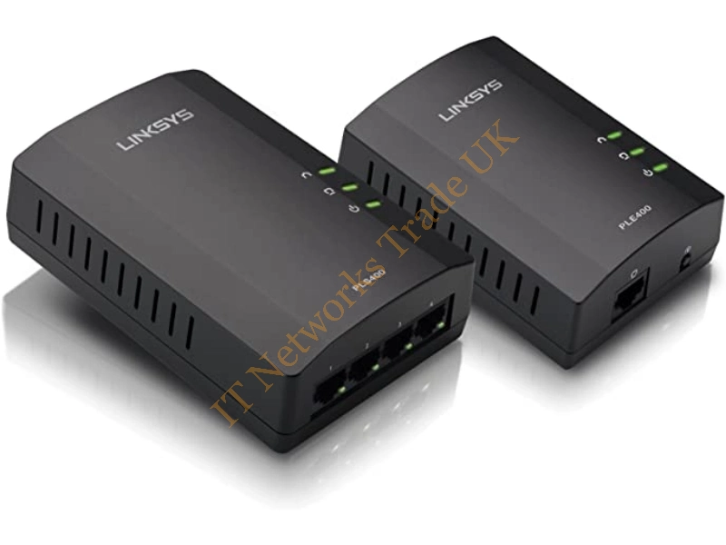 PLSK400-NP Linksys Powerline HomePlug AV 4-Port Network Adapter Kit