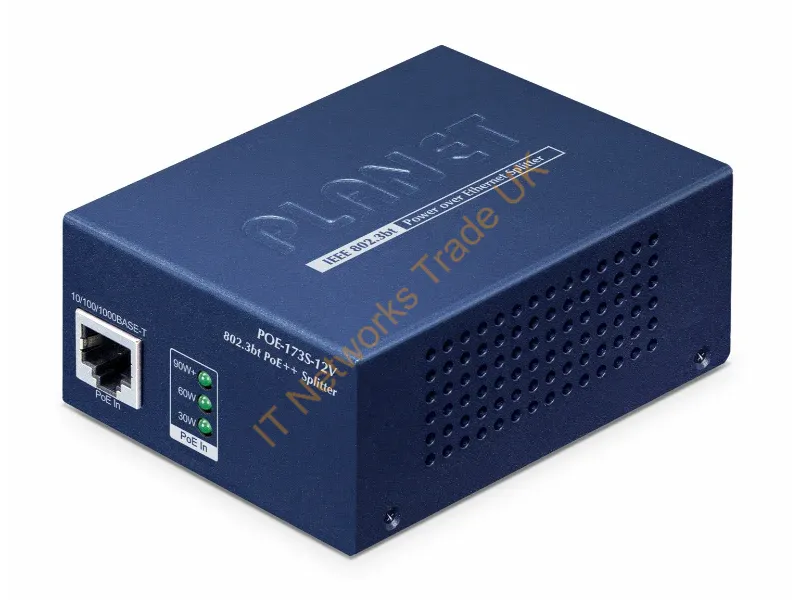 POE-173S-12V - PLANET POE-173S-12V network splitter Power over Ethernet (PoE) Blue