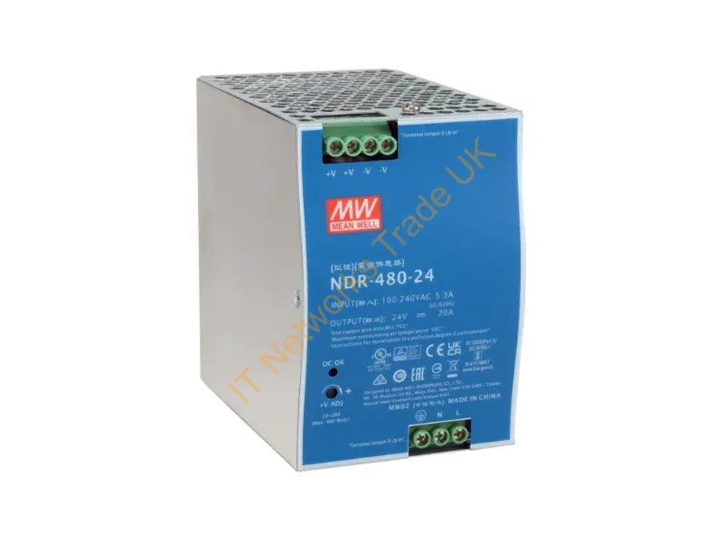 POW-2462 - LevelOne 24V DC Industrial Power Supply, 480W, DIN-Rail,-20 ~ +70 ℃