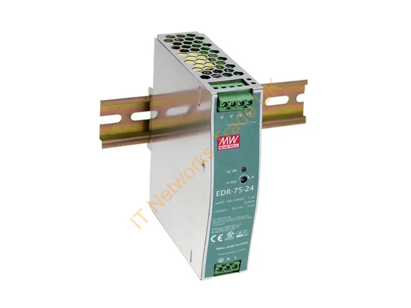 POW-4821 - LevelOne 48V DC Industrial Power Supply, 75W, DIN-Rail, PoE Ready