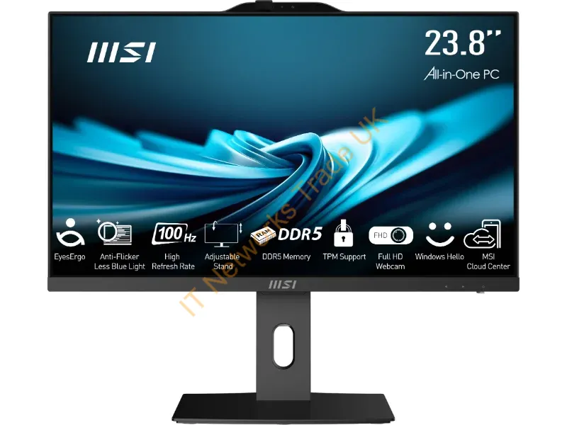 PROAP242P14Mi714700BB - MSI Pro AP242P 14M Intel Core i7 14700 All in One PC Barebone, (NO RAM, NO Storage, NO OS), 23.8 Inch IPS Screen/UHD Graphics/Type-C/USB/LAN/HDMI/DP/WiFi 6E/BT 5.3/VESA