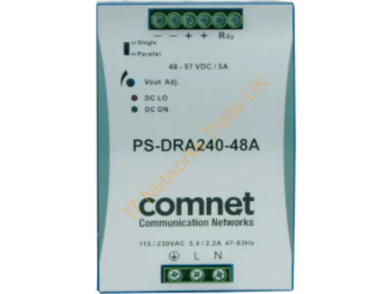 PS-DRA240-48A - ComNet PS-DRA240-48A 240W Blue, Grey power supply unit