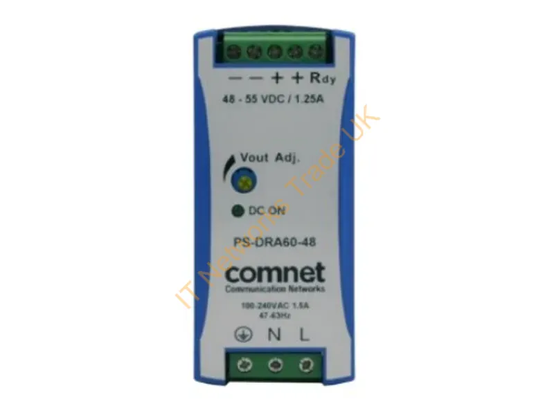 PS-DRA60-48A - Comnet Ps-Dra60-48A Power Supply Unit 60 W Blue, Gray