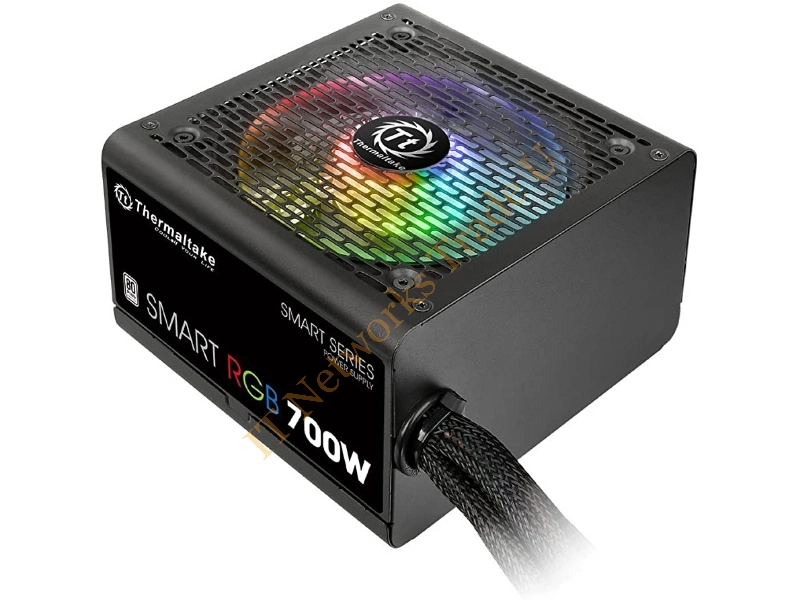 PS-SPR-0700NHFAWU-1 Thermaltake Smart RGB PS-SPR-0700NHFAWU-1 700W 80 PLUS ATX12V 2.3 Power Supply w/ Active PFC (Black)