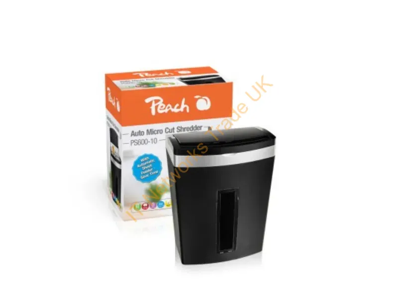 PS600-10 - Peach PS600-10 paper shredder Micro-cut shredding 63 dB Black, Silver