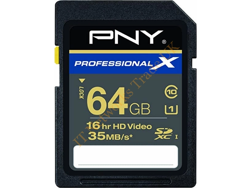 PSDUX64U1GE PNY Professional X 64GB Class 10 microSDXC Flash Memory Card