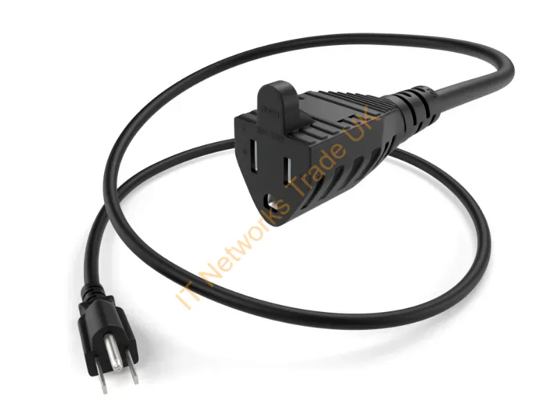 PWCD-515P515R-15A-50F-BLK-OD - Unc Group Outdoor Rated Power Extension Cord, 50Ft, 5-15P To 5-15R, 14Awg 15Amp, Black