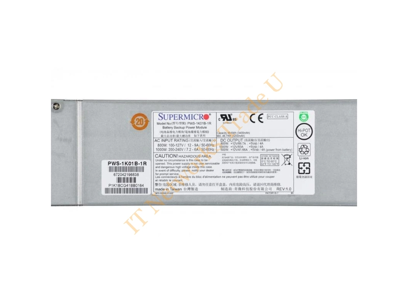 PWS-1K01B-1R Supermicro 1000-Watts 1U Redundant Battery Backup Power Supply