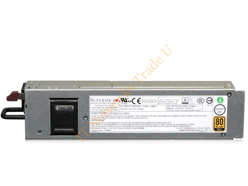PWS-406P-1R Supermicro 400-Watts 24-Pin Redundant Power Supply