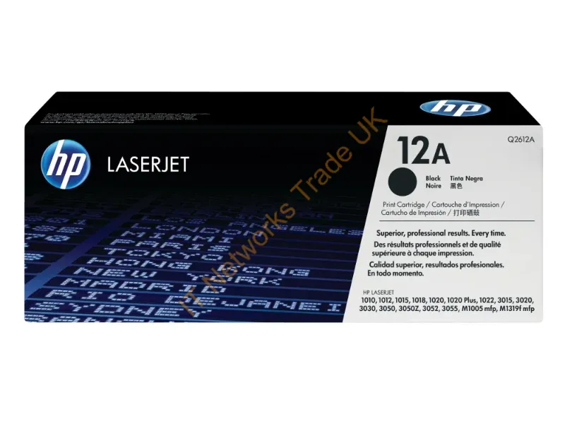 Q2612A HP 12A Toner Cartridge (Black)  LaserJet 1020/3020/1022 Series Printer