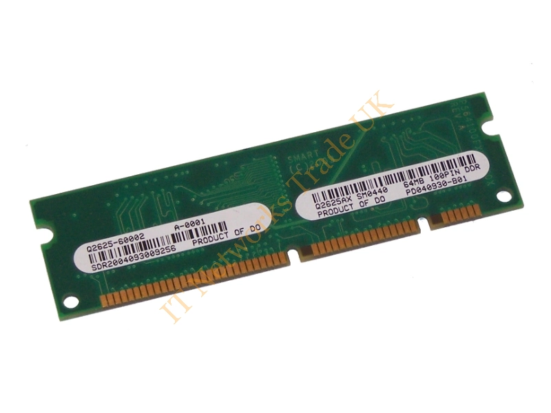 Q2625AX HP 64MB DDR 100-Pin SDRAM DIMM Memory for LaserJet 2400/4250/4350/5200/9050 Printer Memory