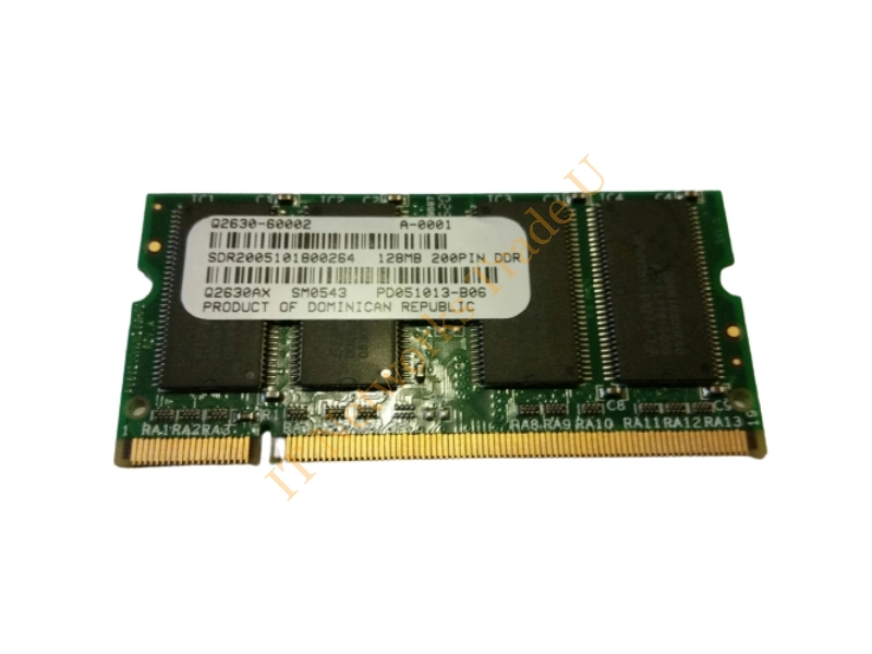Q2630AX HP 128MB DDR-266MHz PC2100 non-ECC Unbuffered CL2 200-Pin SoDimm Memory Module Printer Memory