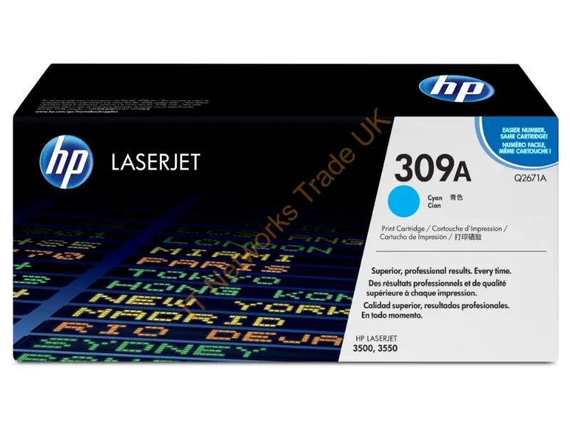 Q2671A HP 309A Toner Cartridge (Cyan)  Color LaserJet 3500/3550 Series Printer