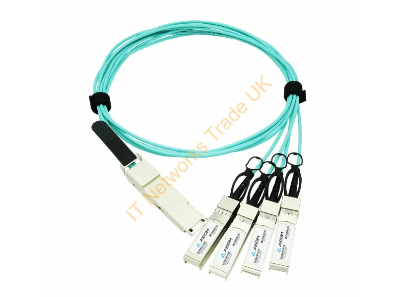 Q284XS28A3M-AX - Axiom Q284Xs28A3M-Ax Infiniband/Fibre Optic Cable 118.1" (3 M) Qsfp28 4X Sfp28 Turquoise