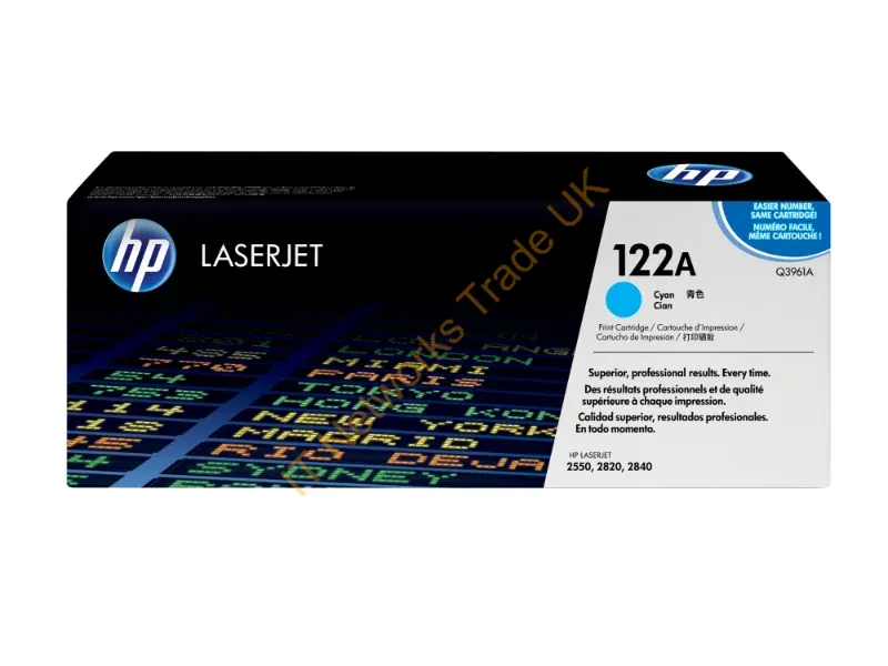 Q3961A HP 122A Toner Cartridge (Cyan)  Color LaserJet 2550/2820/2840 Series Printer