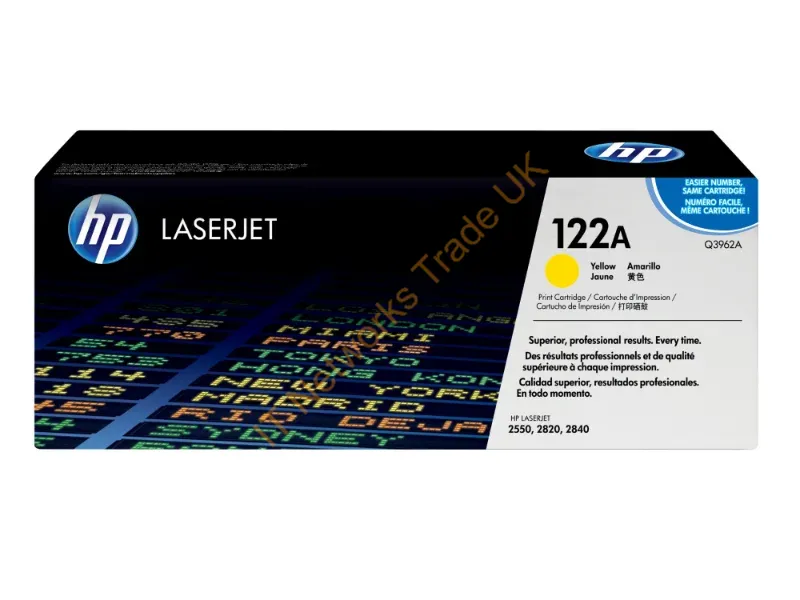 Q3962A HP 122A Toner Cartridge (Yellow)  Color LaserJet 2550/2820/2840 Series Printer