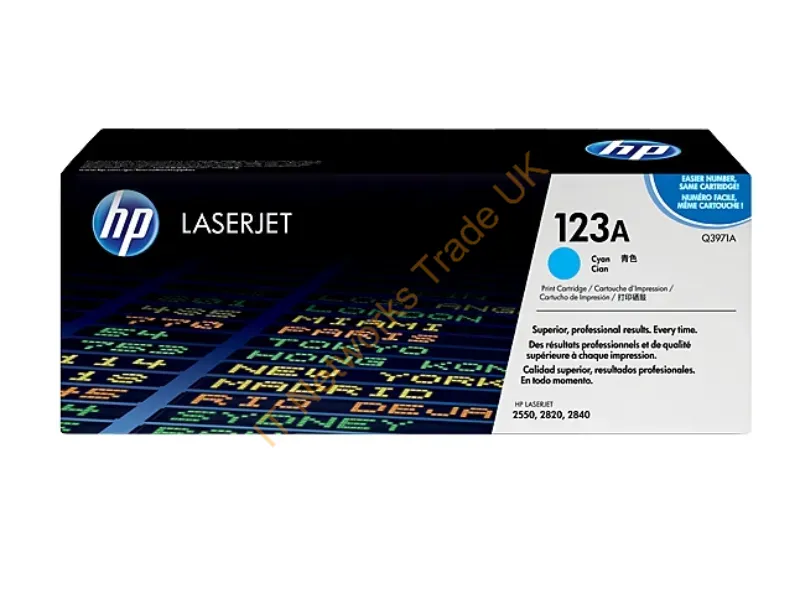 Q3971A HP 123A Cyan Toner Cartridge  Color LaserJet 2550L / 2550LN Printer