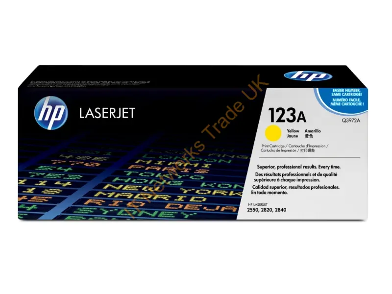 Q3972A HP 123A Yellow Toner Cartridge  Color LaserJet 2550 / 2800 Series Printer