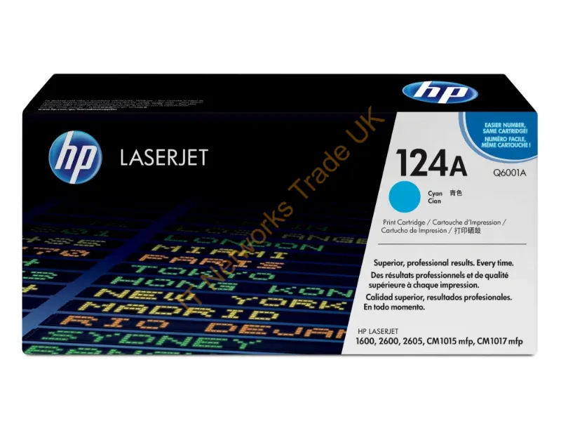 Q6001A HP 124A Toner Cartridge (Cyan)  Color LaserJet 1600/2600 Series Printer