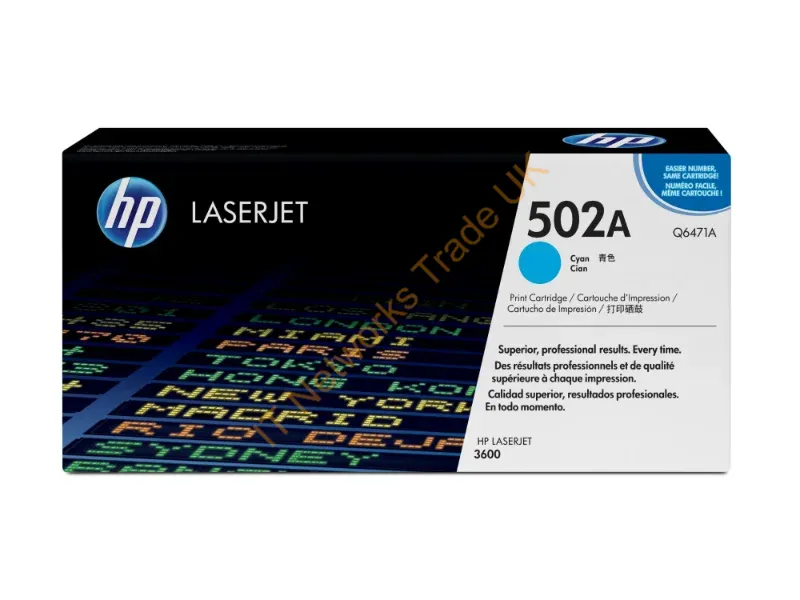 Q6471A HP 502A Toner Cartridge (Cyan)  Color LaserJet 3600 Series Printer
