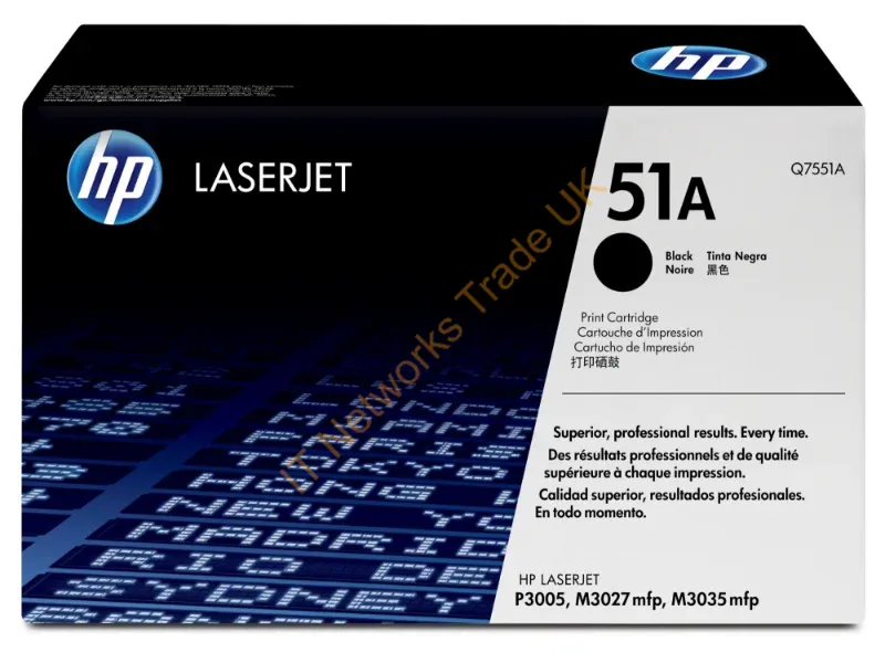 Q7551A HP 51A Black Toner Cartridge Black Laser 6500 Page 1 Each