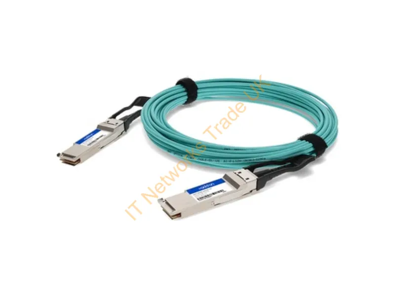 QSFP-200GB-AOC5M-AO - Addon Networks Qsfp-200Gb-Aoc5M-Ao Infiniband/Fibre Optic Cable 196.9" (5 M) Qsfp56 Green, Silver