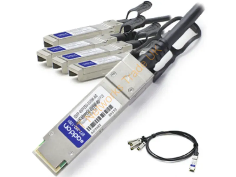QSFP-4SFP25G-CU5M-AO - Addon Networks 5M, Qsfp28/4Xqsfp28 Infiniband/Fibre Optic Cable 39.4" (1 M) Black, Silver