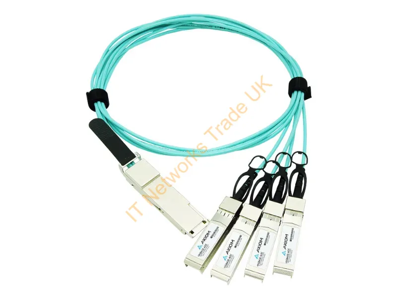 QSFP-4X10G-AOC5M-AX - Axiom Qsfp-4X10G-Aoc5M-Ax Infiniband/Fibre Optic Cable 196.9" (5 M) Qsfp+ 4X Sfp+ Turquoise