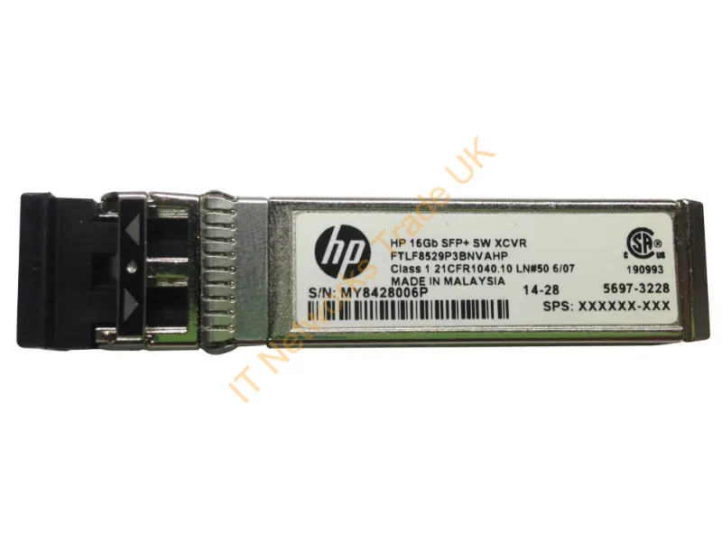 QW923A HP 16Gb/s 100m 850nm Short Wave Fibre Channel LC Connector SFP+ Transceiver Module