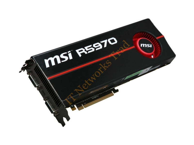 R5970-P2D2G MSI Radeon HD 5970 2GB 512-Bit DDR5 PCI Express 2.1 x16 Dual DVI/ HDMI/ D-Sub/ DisplayPort/ HDCP Supported Video Graphics Card