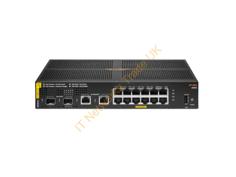 R8N89A#B2B - Hpe Aruba Networking Aruba 6000 12G Class4 Poe 2G/2Sfp 139W Managed L3 Gigabit Ethernet (10/100/1000) Power Over Ethernet (Poe) 1U