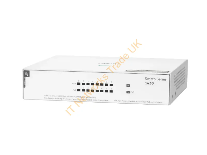 R8R46A - HPE Aruba Switch 1430 8G PoE 64W (4xPoE) R8R46A Aruba Instan