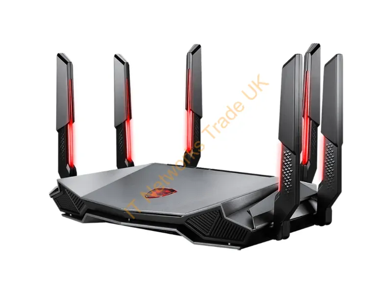 RADIXAXE6600 - Msi Radix Axe6600 Wifi 6E Tri-Band Wireless Router Gigabit Ethernet Dual-Band (2.4 Ghz / 5 Ghz) Black, Red