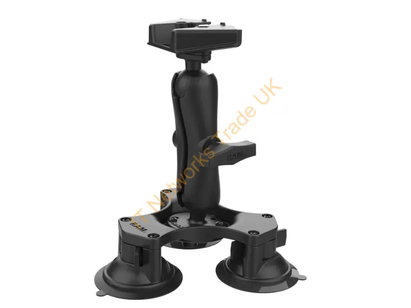 RAP-365-138-STA1U - Ram Mounts S, Ram Triple Suction Cup Base W/ Starlink Mini Adapter