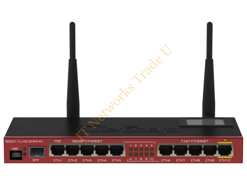 RB2011UIAS-2HND-IN - Mikrotik RB2011UIAS-2HND-IN Single-band (2.4 GHz) Gigabit Ethernet Black, Bordeaux network wireless router