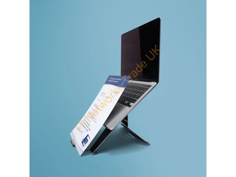 RGORIDOCBL - R-Go Tools Laptop Stand R-Go Riser Document, Ergonomic, Foldable And Adjustable Stand With Document Holder, Black