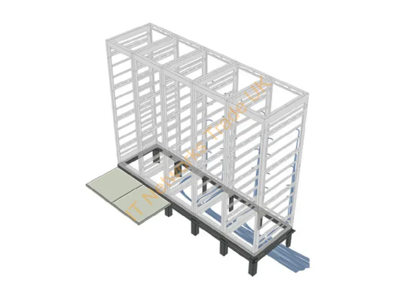 RIB-3-MRK-42 - Accu-Tech Rib Series Riser Bases 3 Bay Freestanding Rack Black